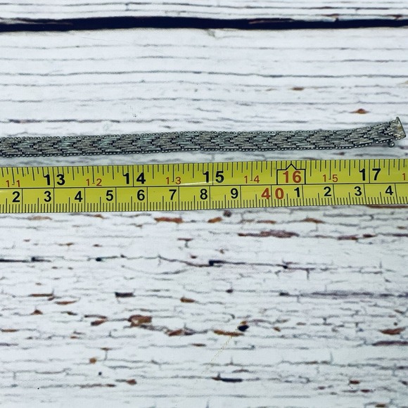 Italian 925 Sterling Silver Woven 17" V-Shaped Necklace & 7.5" Bracelet 7mm 50g - Picture 10 of 12